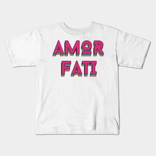 Amor Fati Nietzsche Kids T-Shirt by ReflectionEternal